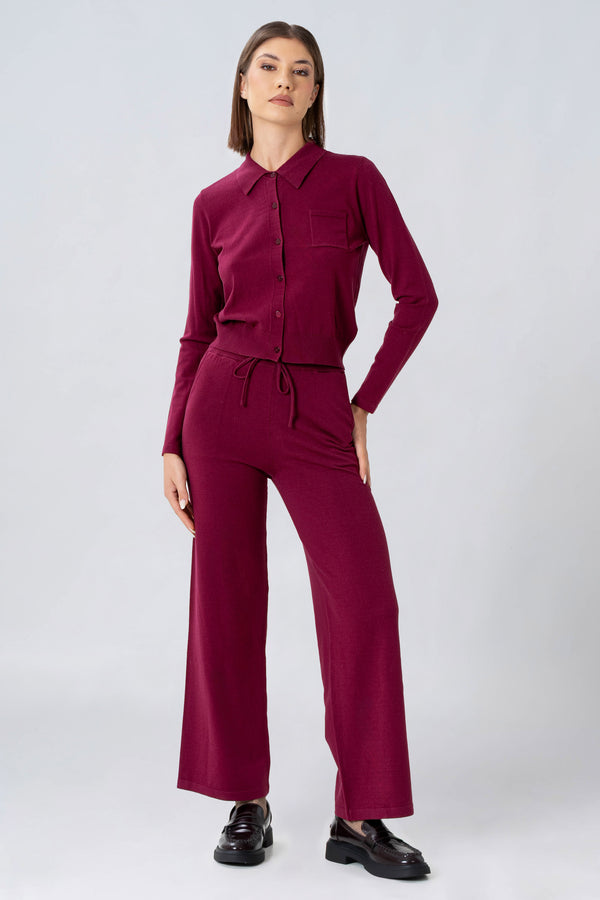 Soft colarred long sleeved sweater - VEAX sweater