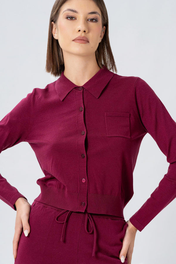 Soft colarred long sleeved sweater - VEAX sweater