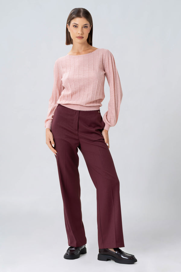 Maglia a coste con maniche balloon - MAGLIA M/L ELAINEX