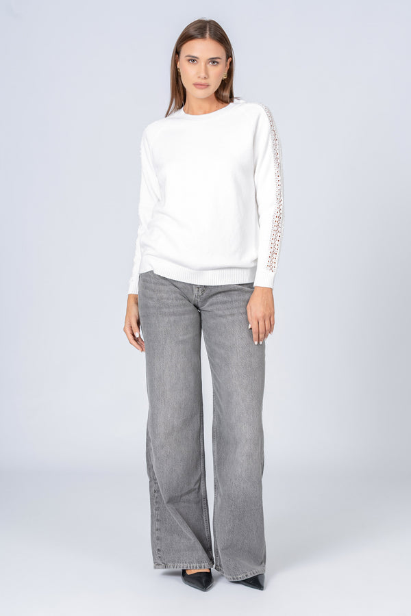 Maglia con dettagli traforati - MAGLIA M/L EUFRASIAX