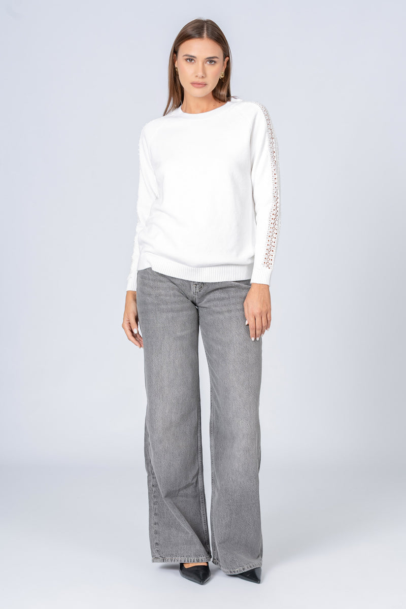 Maglia con dettagli traforati - MAGLIA M/L EUFRASIAX