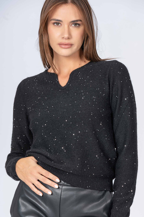Maglia con micro strass - MAGLIA M/L ESTELLAX