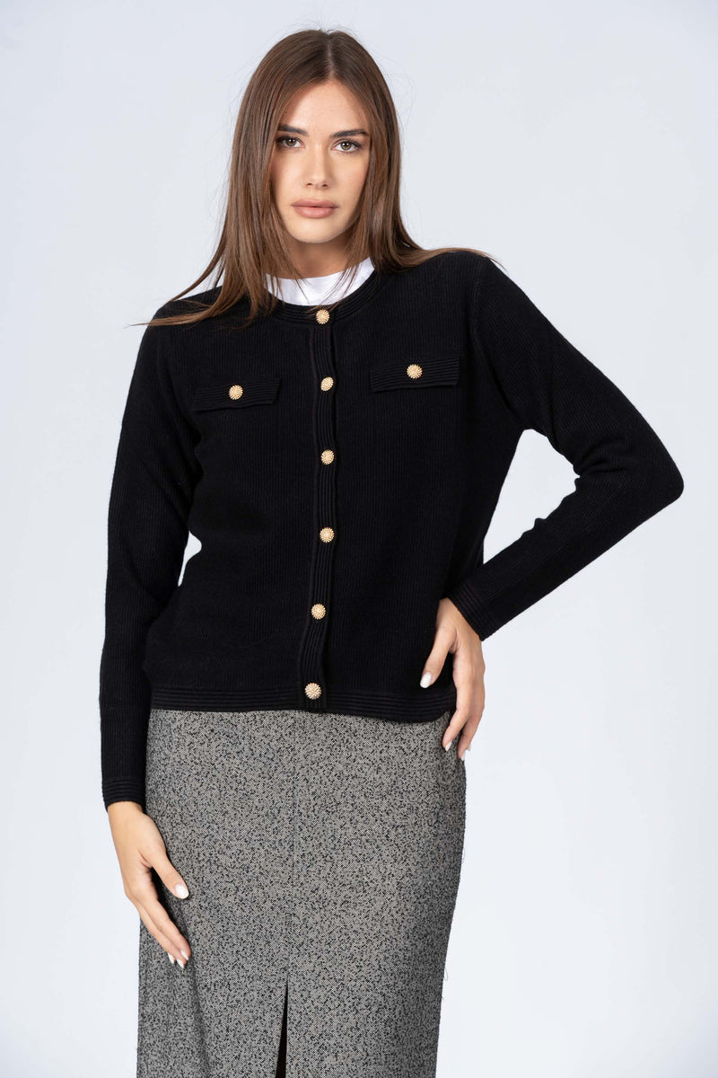 Pull cardigan à col rond - Tricot CARDIGAN  FLORENZAX