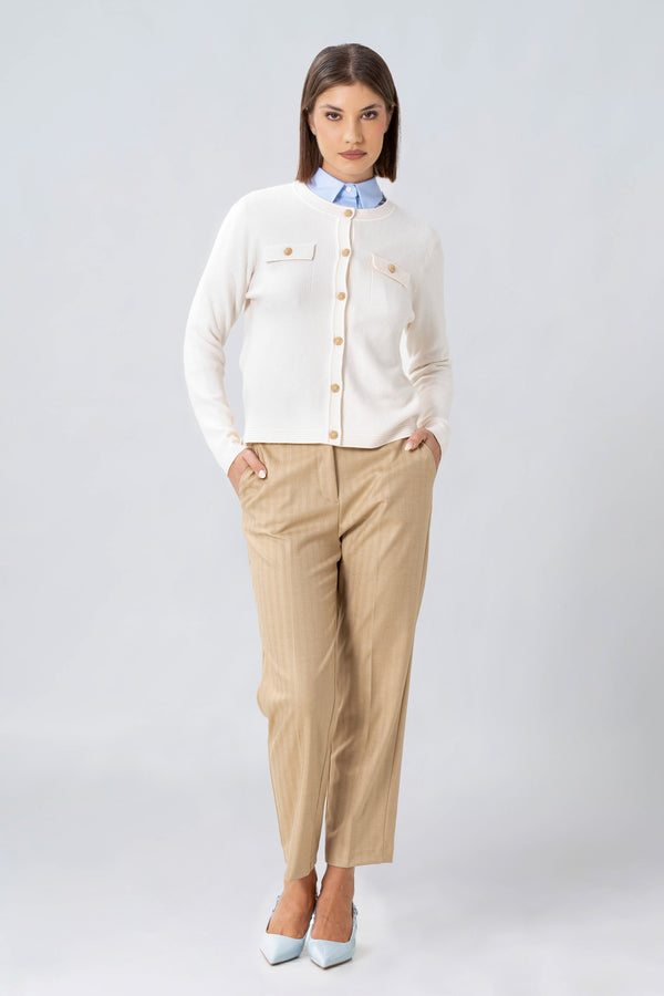 Maglia cardigan con bottoni dorati - MAGLIA CARDIGAN M/L FLORENZAX