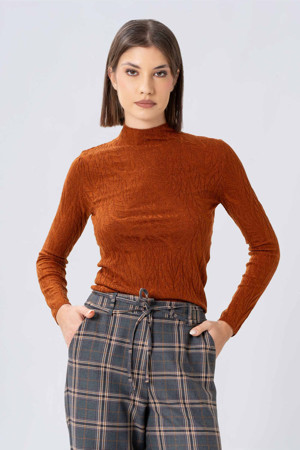 Maglia a collo alto con lavorazione jaquard - MAGLIA M/L ELISEEX