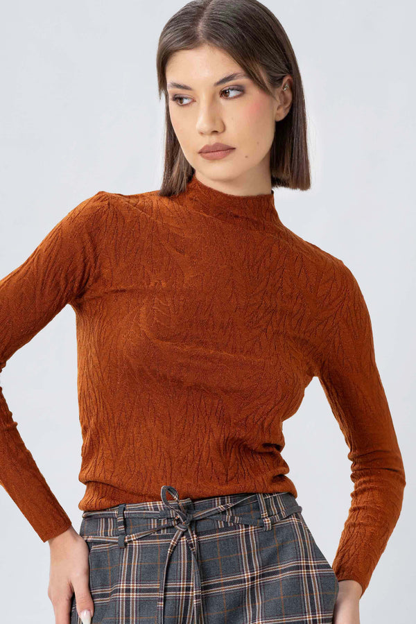 Maglia a collo alto con lavorazione jaquard - MAGLIA M/L ELISEEX