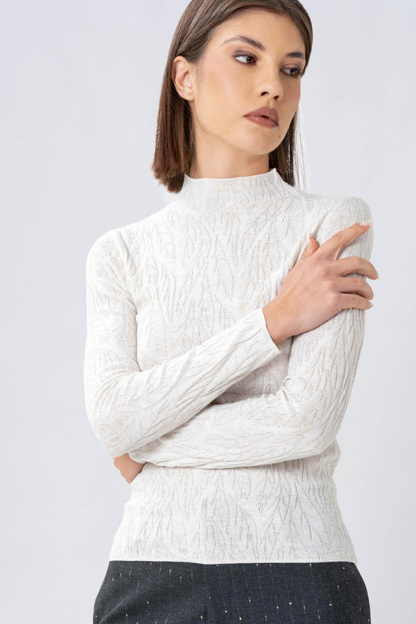 Maglia a collo alto con lavorazione jaquard - MAGLIA M/L ELISEEX