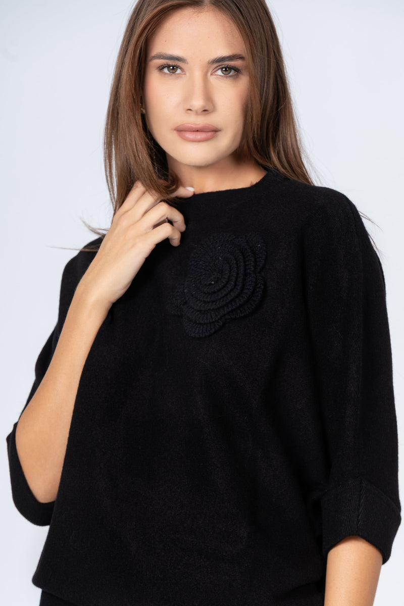 Maglia con decorazione floreale - MAGLIA M/L HALPINAX