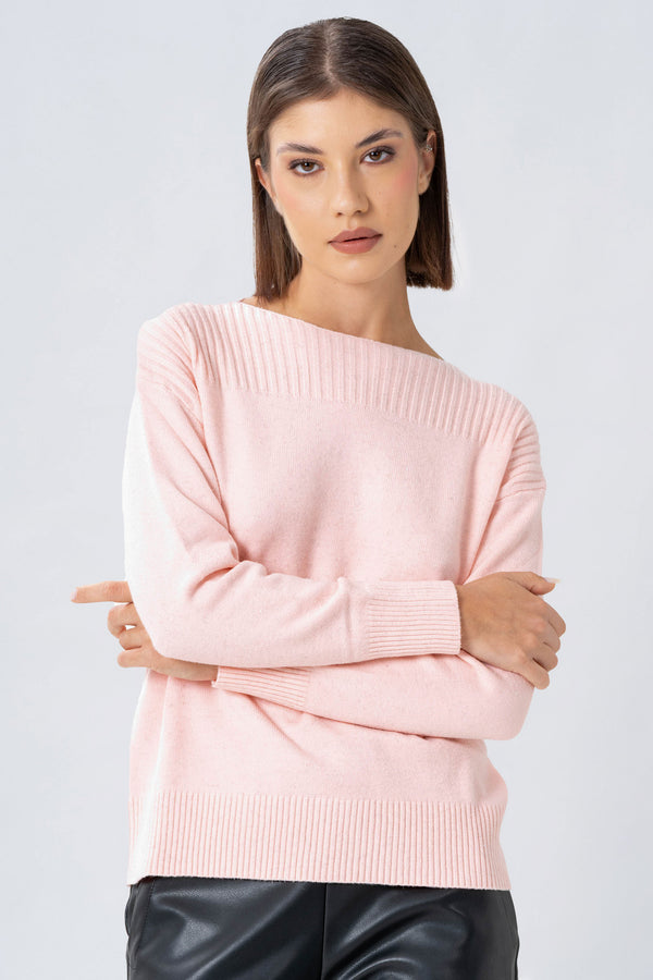Maglia a girocollo con lavorazione a costine - MAGLIA M/L ETERIEX