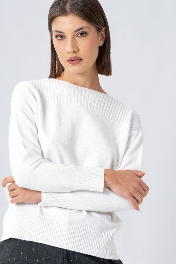Maglia a girocollo con lavorazione a costine - MAGLIA M/L ETERIEX