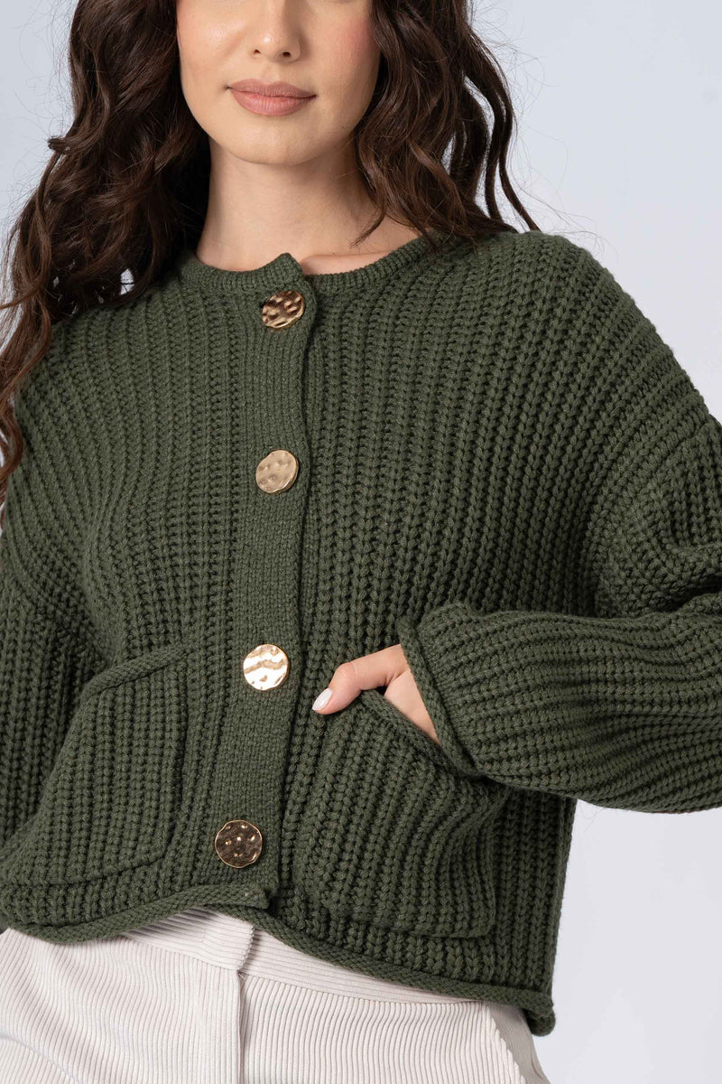 Maglia cardigan con bottoni dorati - MAGLIA CARDIGAN M/L HAMALYX