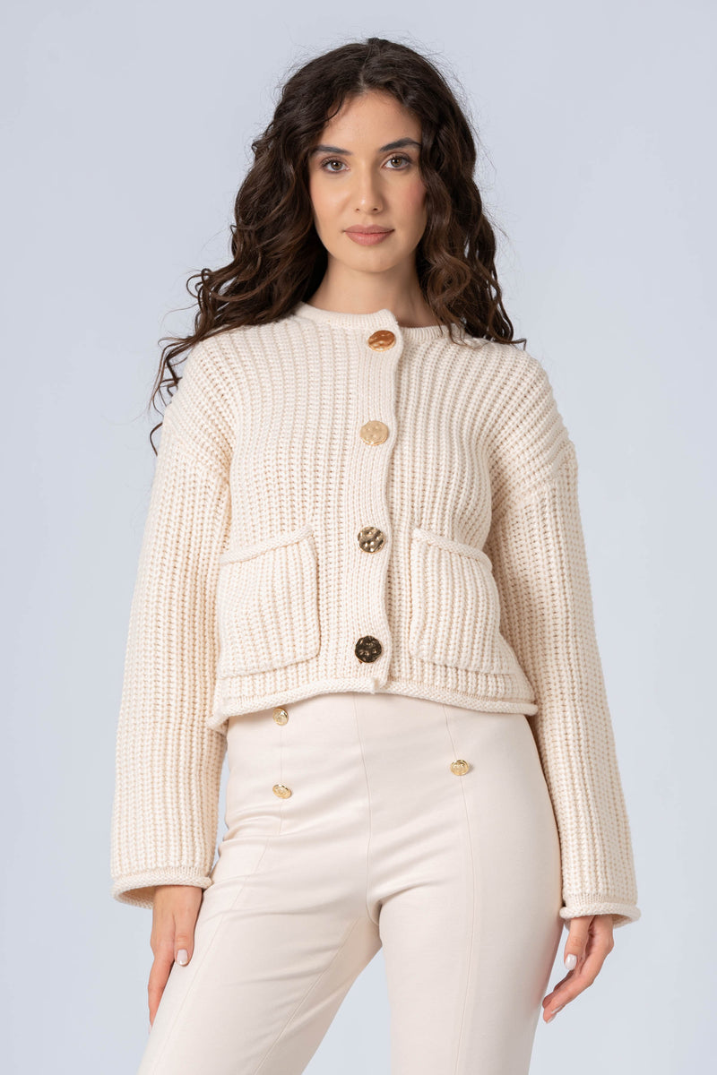 Maglia cardigan con bottoni dorati - MAGLIA CARDIGAN M/L HAMALYX