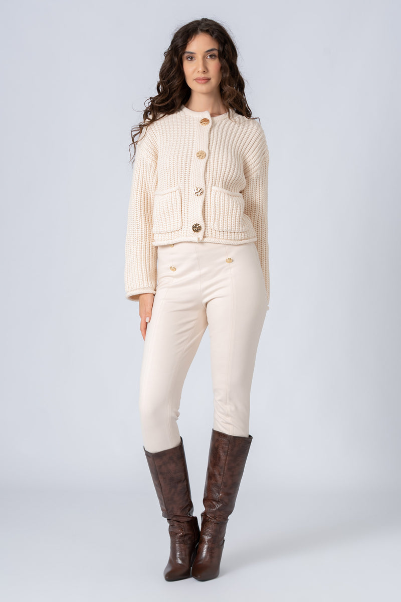 Maglia cardigan con bottoni dorati - MAGLIA CARDIGAN M/L HAMALYX