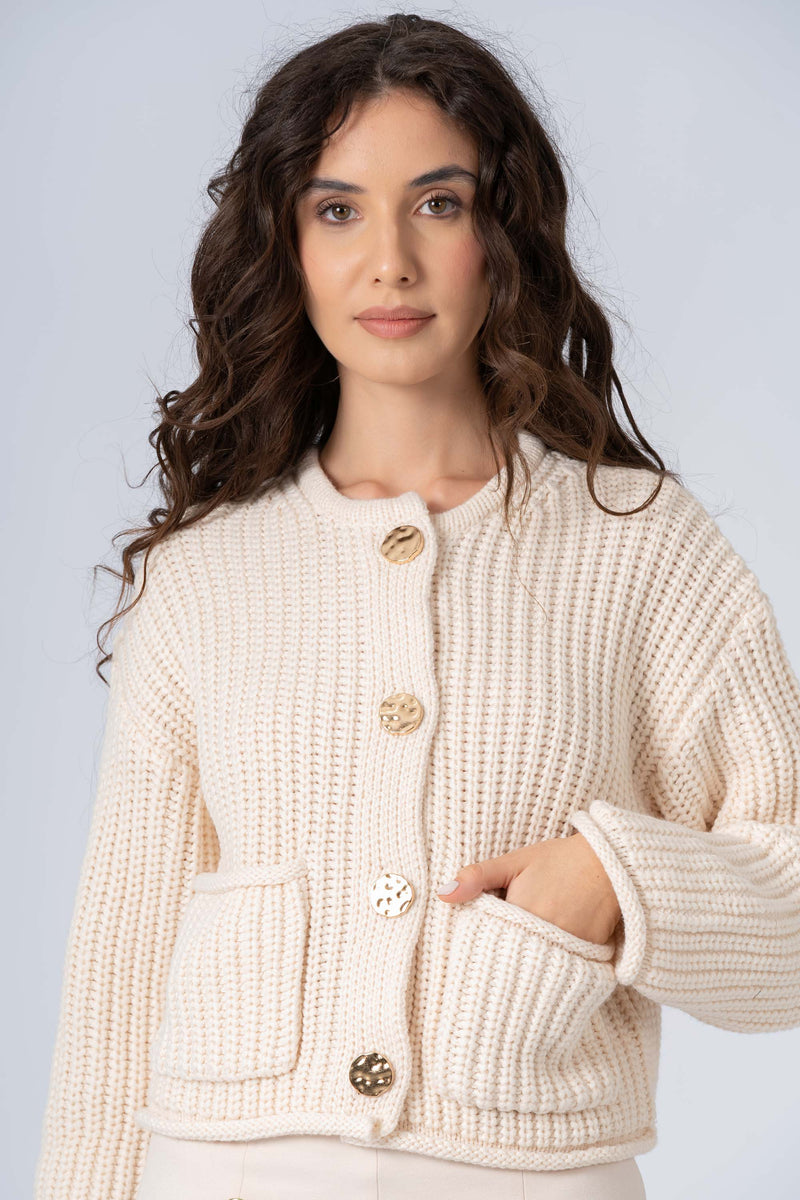 Maglia cardigan con bottoni dorati - MAGLIA CARDIGAN M/L HAMALYX