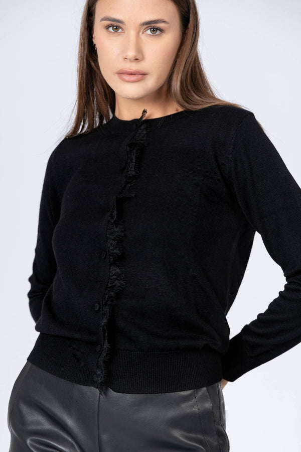 Maglia cardigan con dettaglio in pizzo - MAGLIA M/L KLIZIAX
