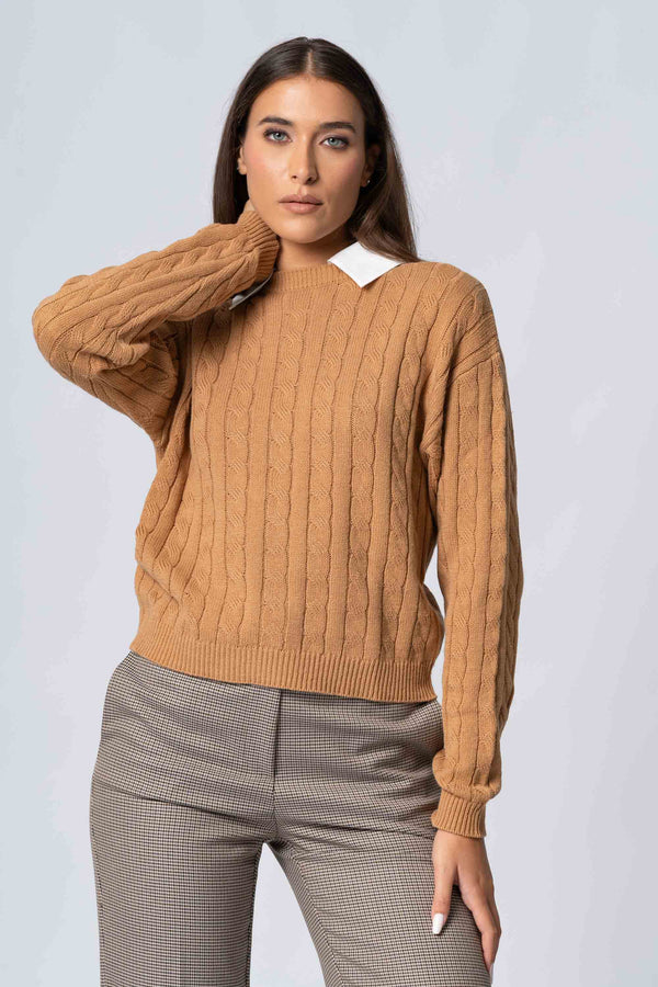 Maglia trecce girocollo - Maglia M/L JANNEX