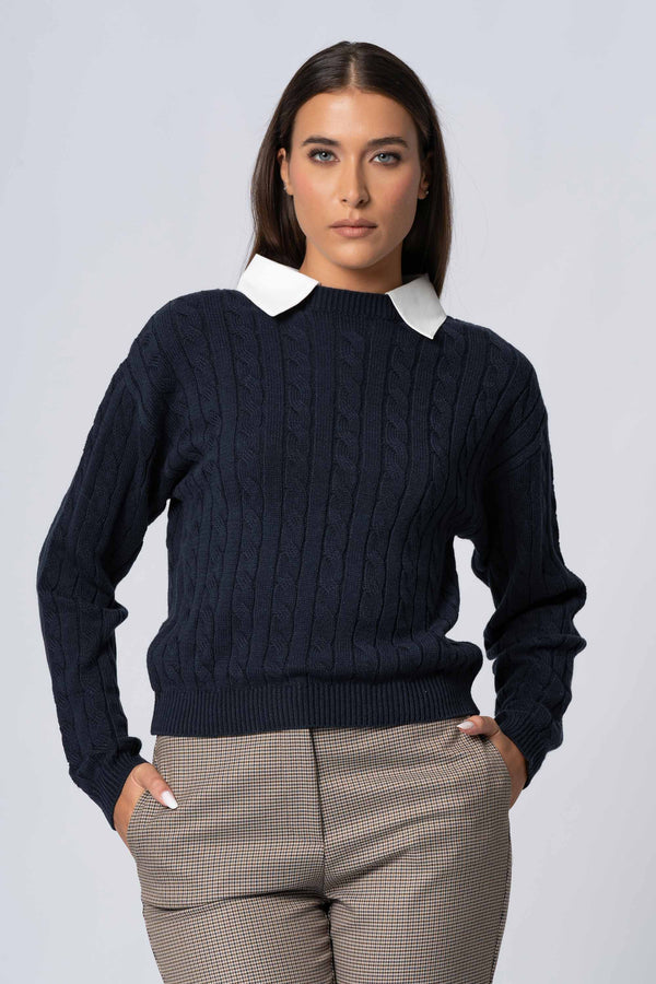 Maglia trecce girocollo - Maglia M/L JANNEX