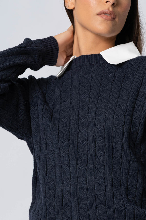 Maglia trecce girocollo - Maglia M/L JANNEX