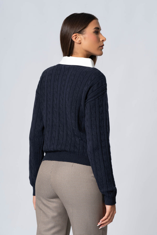 Maglia trecce girocollo - Maglia M/L JANNEX