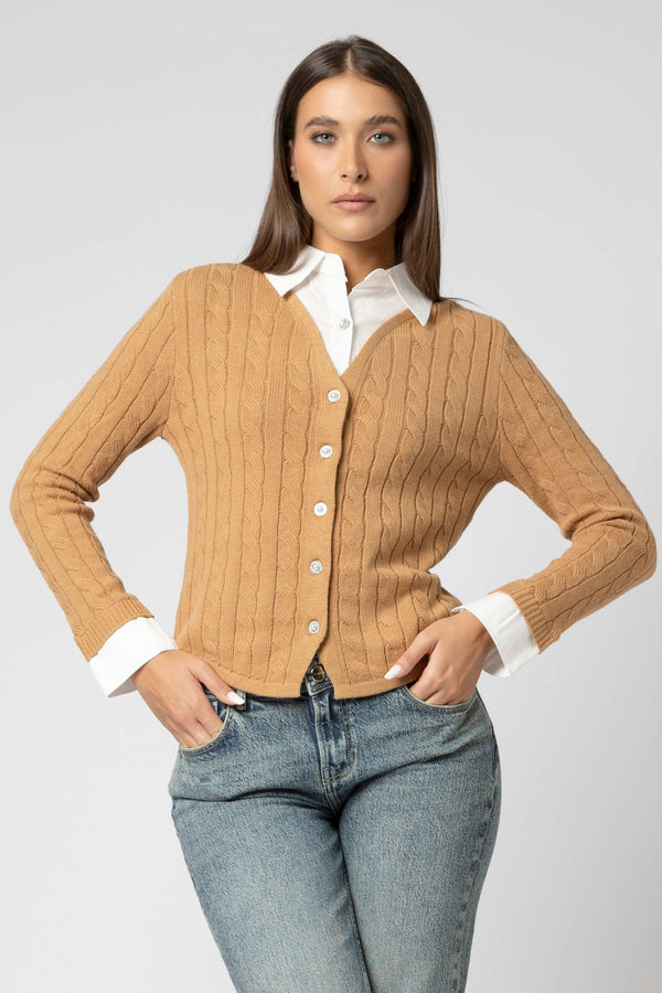 Maglia cardigan con camicia - Maglia Cardigan M/L+Camicia JAKINDAX