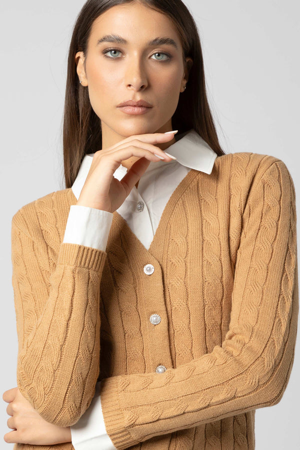 Maglia cardigan con camicia - Maglia Cardigan M/L+Camicia JAKINDAX