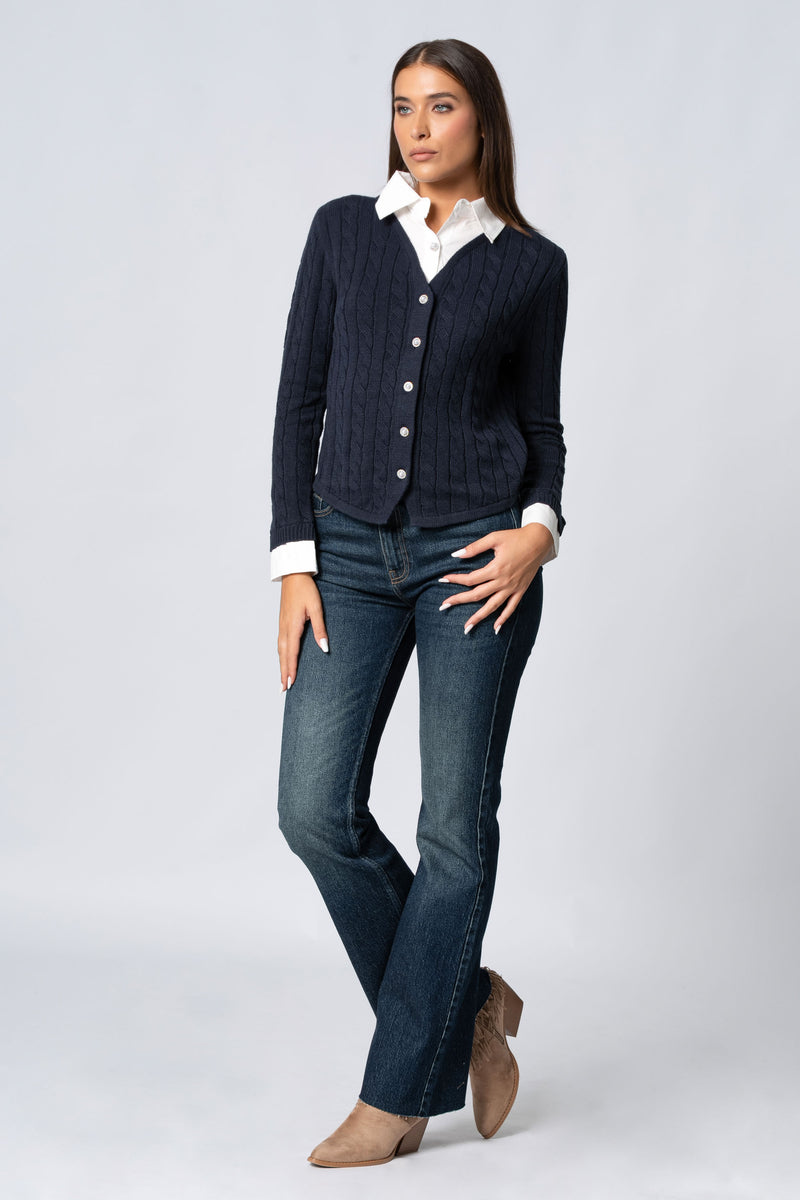 Maglia cardigan con camicia - Maglia Cardigan M/L+Camicia JAKINDAX