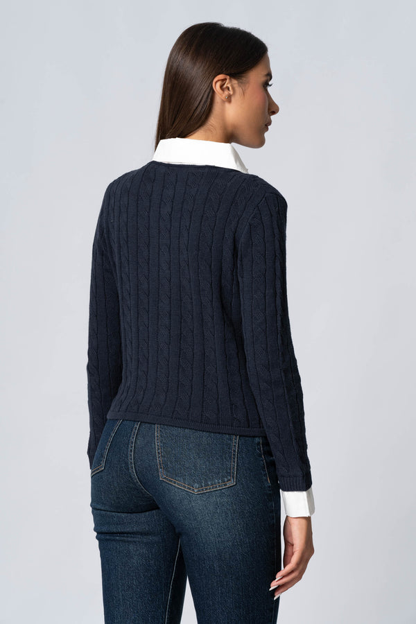 Maglia cardigan con camicia - Maglia Cardigan M/L+Camicia JAKINDAX