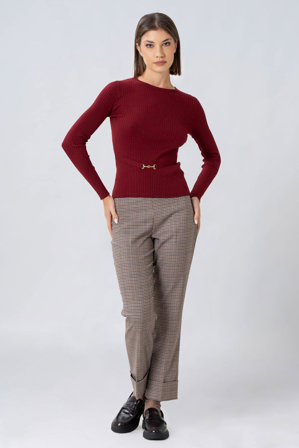 Chic long sleeved ribbed sweater - M/L KARIMAX sweater