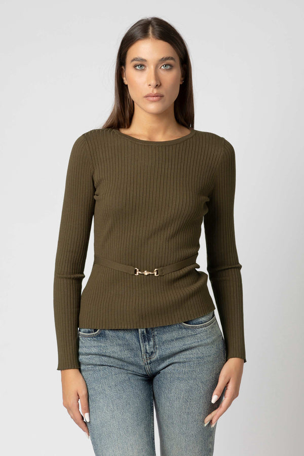 Maglia a costine con cintura - Maglia M/L KARIMAX