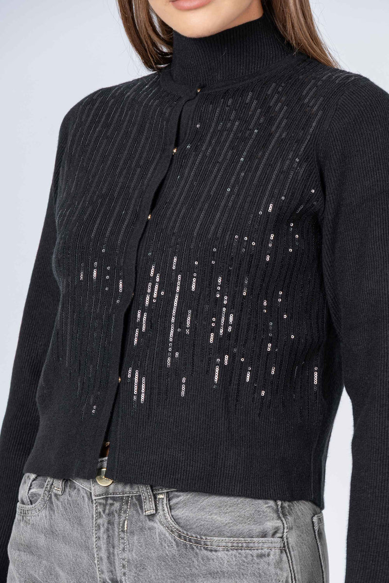 Maglia cardigan con paillettes - MAGLIA CARDIGAN M/L JAYX