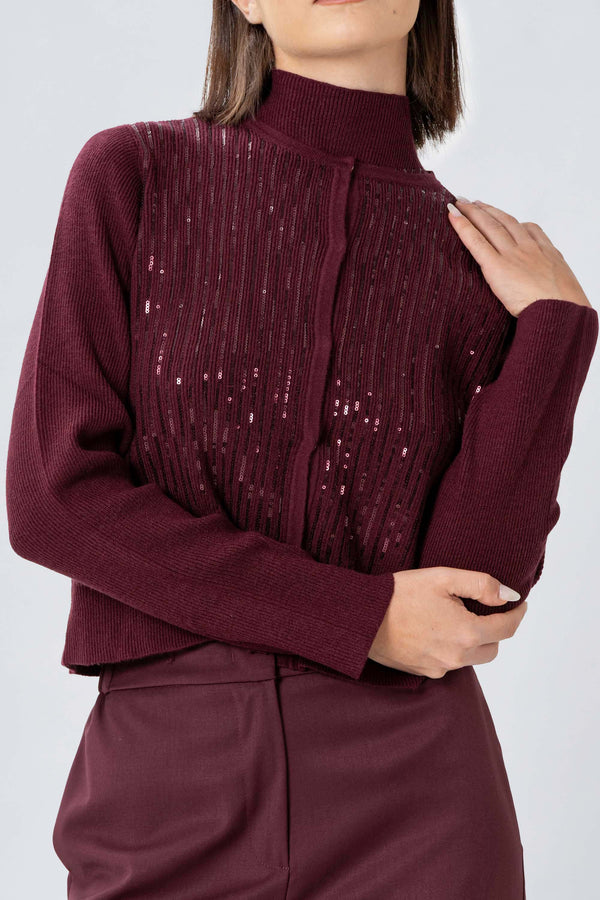 Maglia cardigan con paillettes - MAGLIA CARDIGAN M/L JAYX