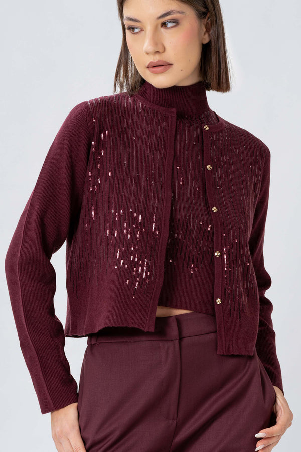 Maglia cardigan con paillettes - MAGLIA CARDIGAN M/L JAYX