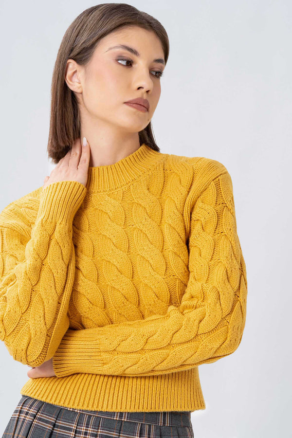 Maglia girocollo con lavorazione a trecce - MAGLIA M/L ORIONEX