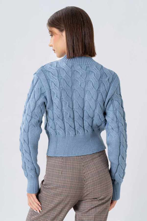 Maglia girocollo con lavorazione a trecce - MAGLIA M/L ORIONEX