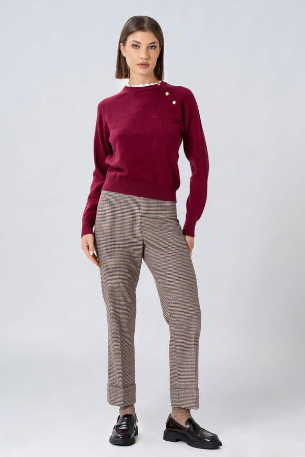Maglia con bottoni e pizzo sangallo - MAGLIA M/L MIANNAX