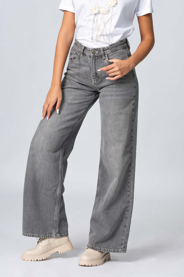 Pnataloni in denim a vita alta - Pantalone Denim MALIKEX