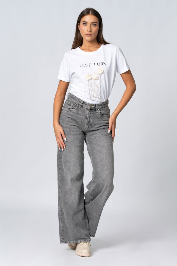 Pnataloni in denim a vita alta - Pantalone Denim MALIKEX