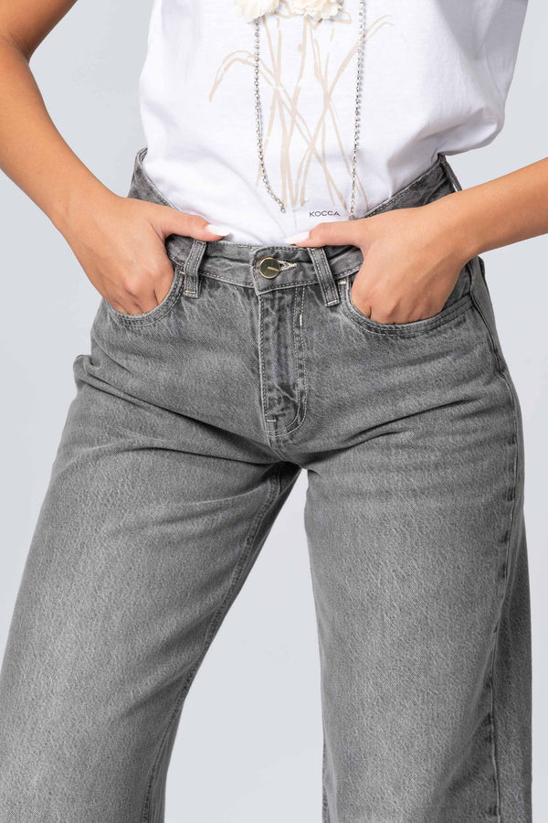 Pnataloni in denim a vita alta - Pantalone Denim MALIKEX