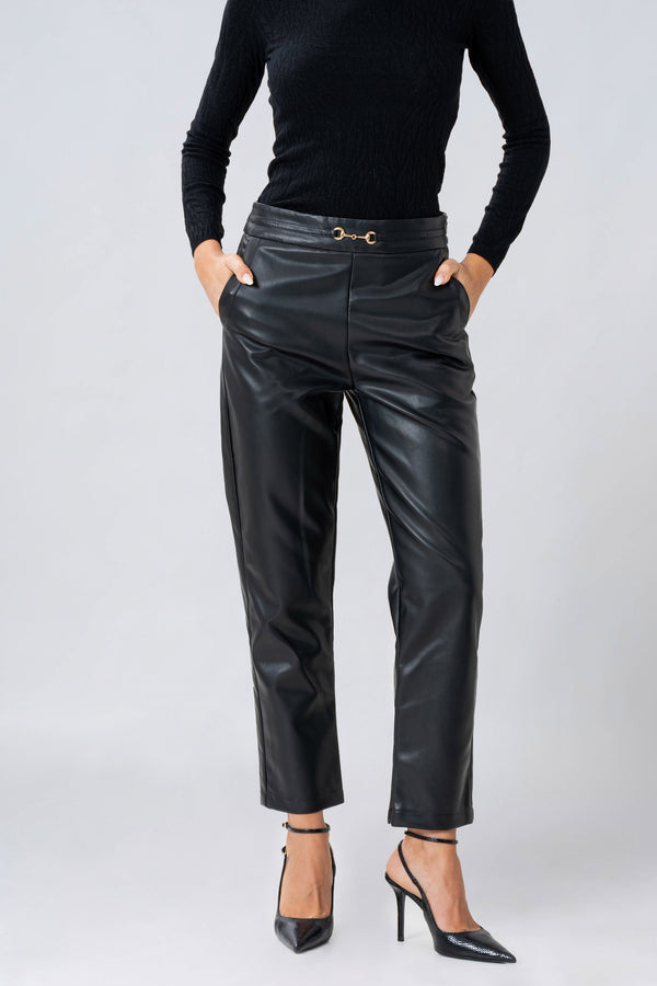 Pantaloni straight in ecopelle - PANTALONE ECOPELLE ARARURAX