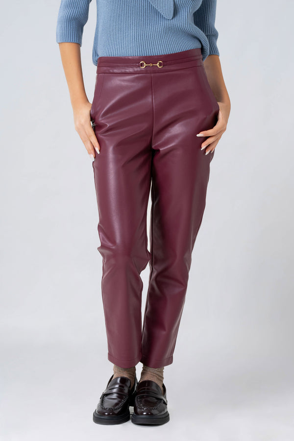 Pantaloni straight in ecopelle - PANTALONE ECOPELLE ARARURAX