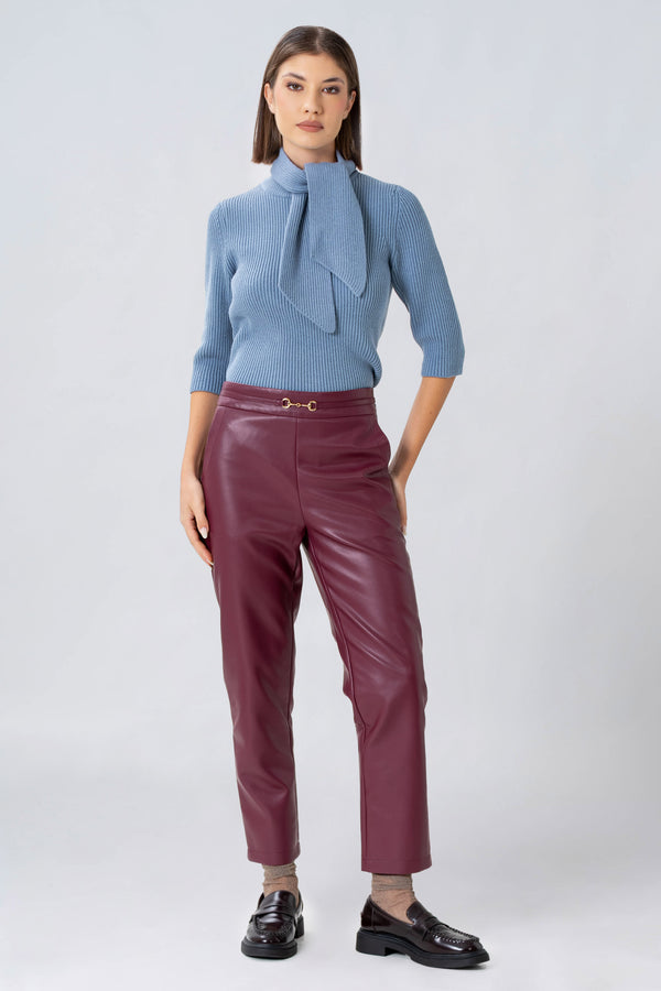 Pantaloni straight in ecopelle - PANTALONE ECOPELLE ARARURAX