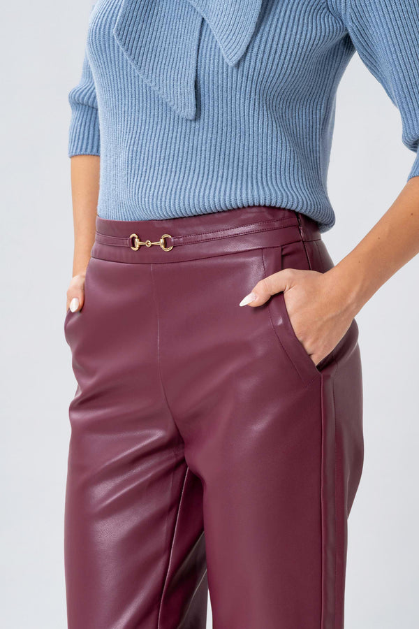 Pantaloni straight in ecopelle - PANTALONE ECOPELLE ARARURAX
