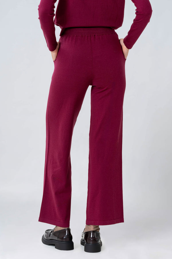 Soft elasticated tied knit trousers - NIRIANNAX knit pants
