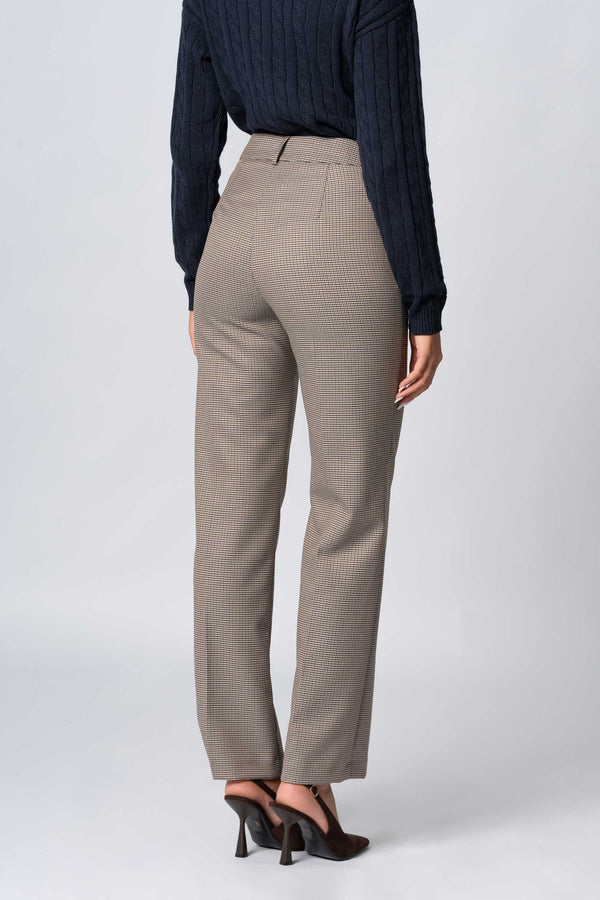 Pantaloni dritti pied de poule - Pantalone Fashion BEMAKX