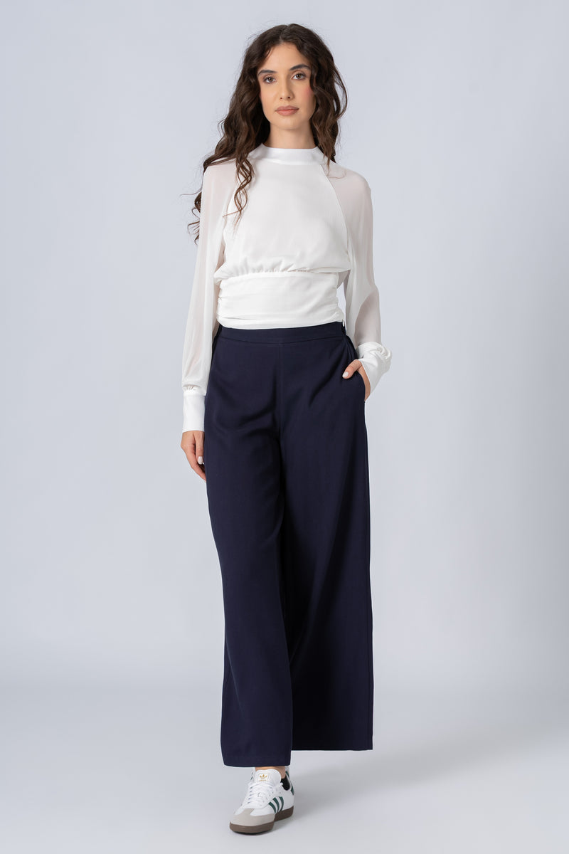 Pantalon fluide coupe droite large - PANTALON MODE ROSSINX
