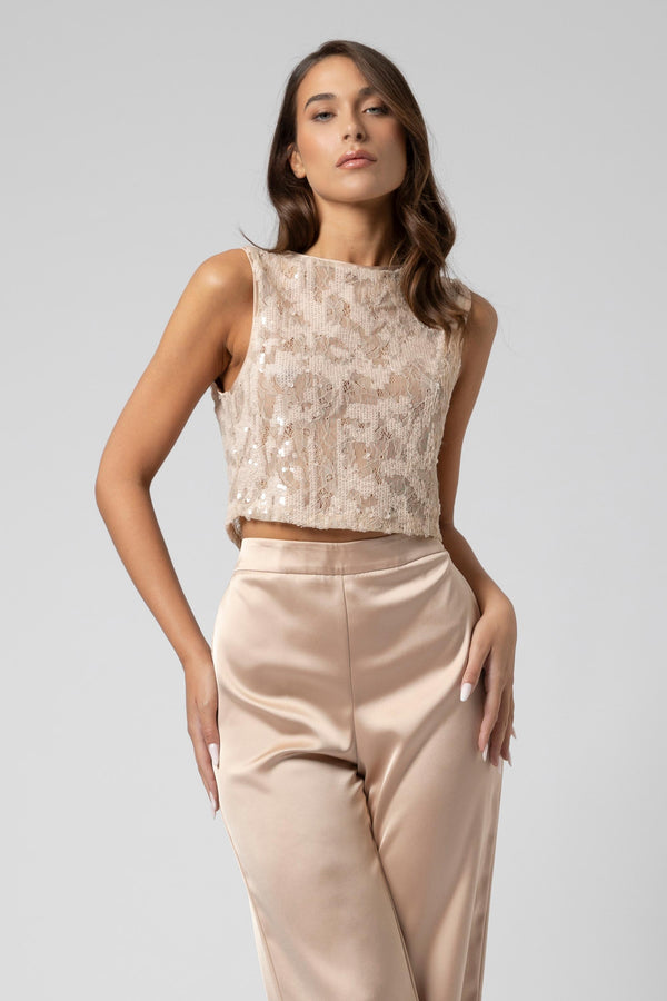 Top ricamato con paillettes - Top FELICIEX