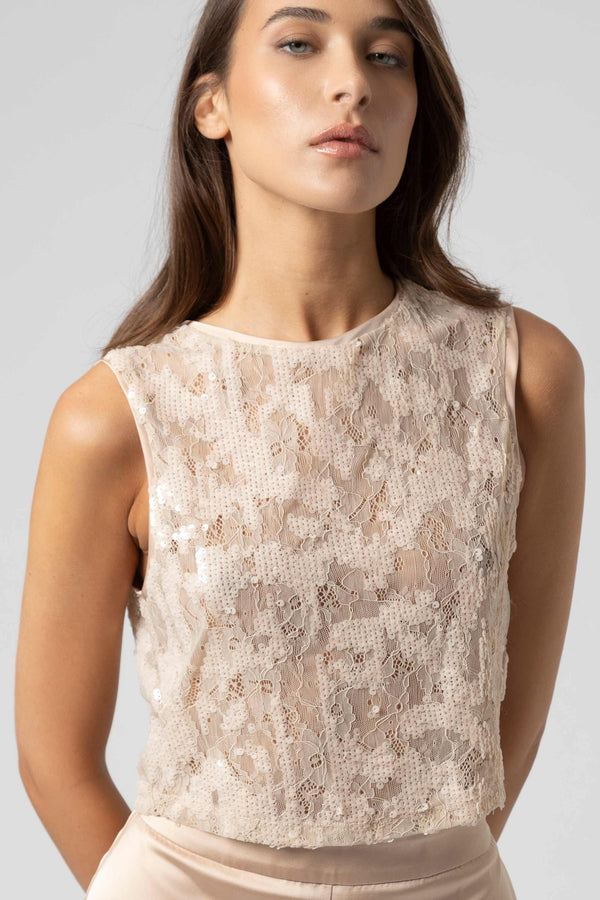Top ricamato con paillettes - Top FELICIEX