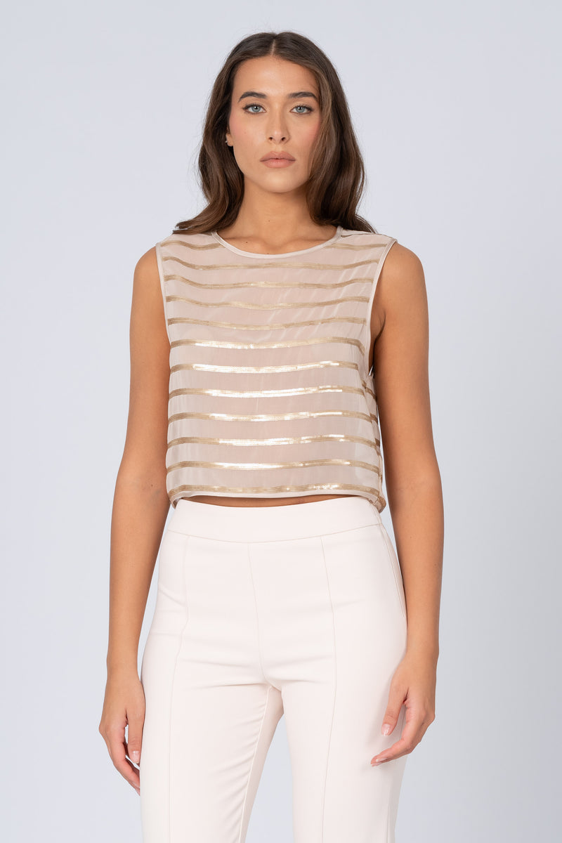 Top smanicato con paillettes - Top STARX Kocca RTW