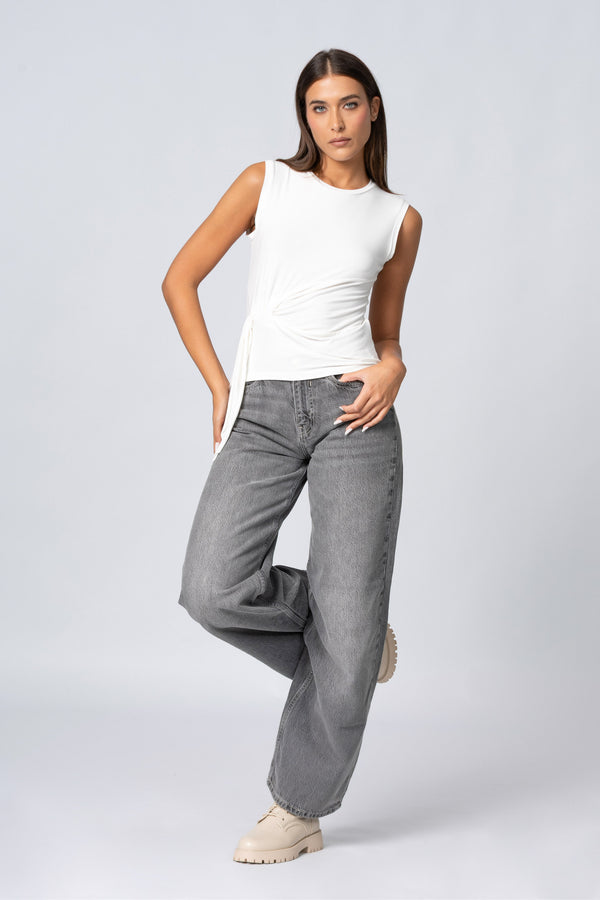 T-shirt in bambù con drappeggio - T-Shirt S/M TILLAX