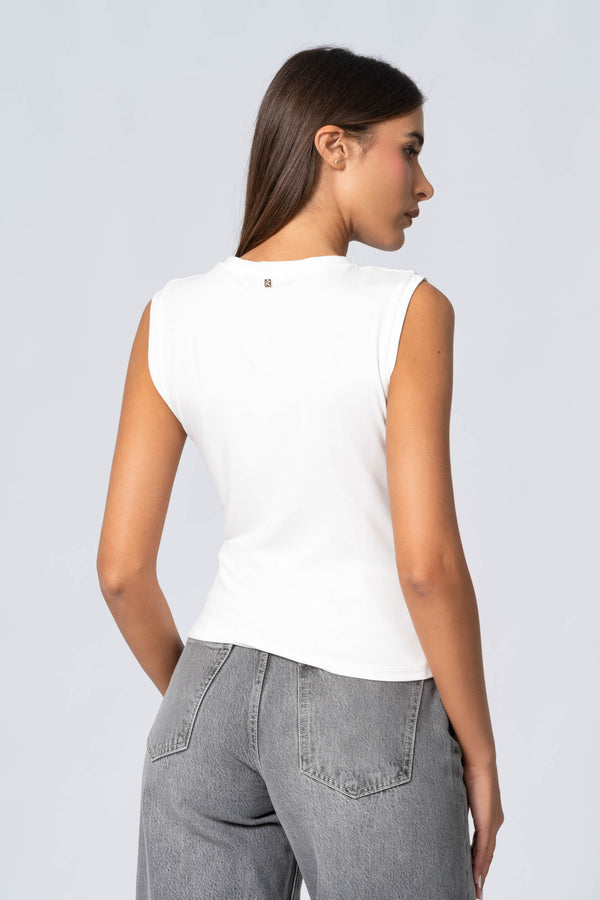 T-shirt in bambù con drappeggio - T-Shirt S/M TILLAX
